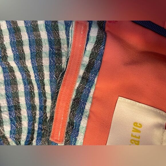 Anthropologie Maeve Waverly Dress Checked One-Shoulder Asymmetrical Blue 10 - Picture 9 of 10